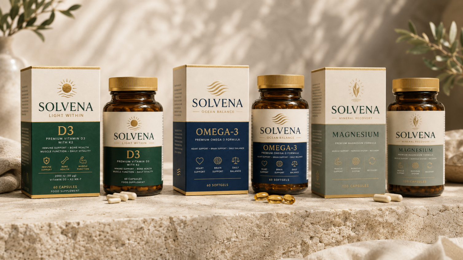 SOLVENA D3, Omega-3 и Magnesium — стартовата линия